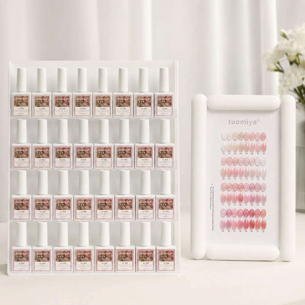 32-Color Nude Candy-Style Transparent Nail Gel Set, Including Color Chart, UV Nail Gel, DIY Nail Art Accessories, Salon Nail Kit