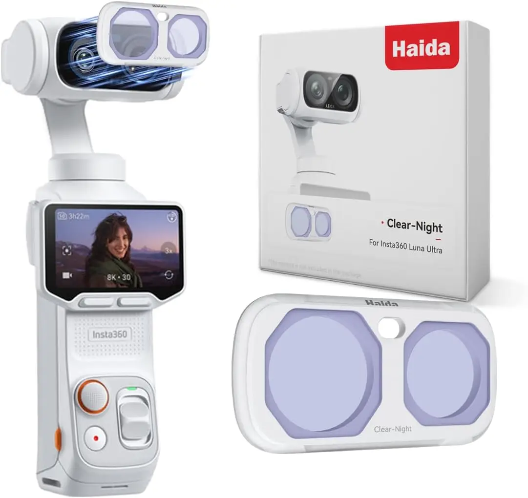 Haida Clear-Night Magnetic Filter for Insta360 Luna Ultra, Light Pollution Reduction, Nano Coating, 2.7mm Ultra-Slim