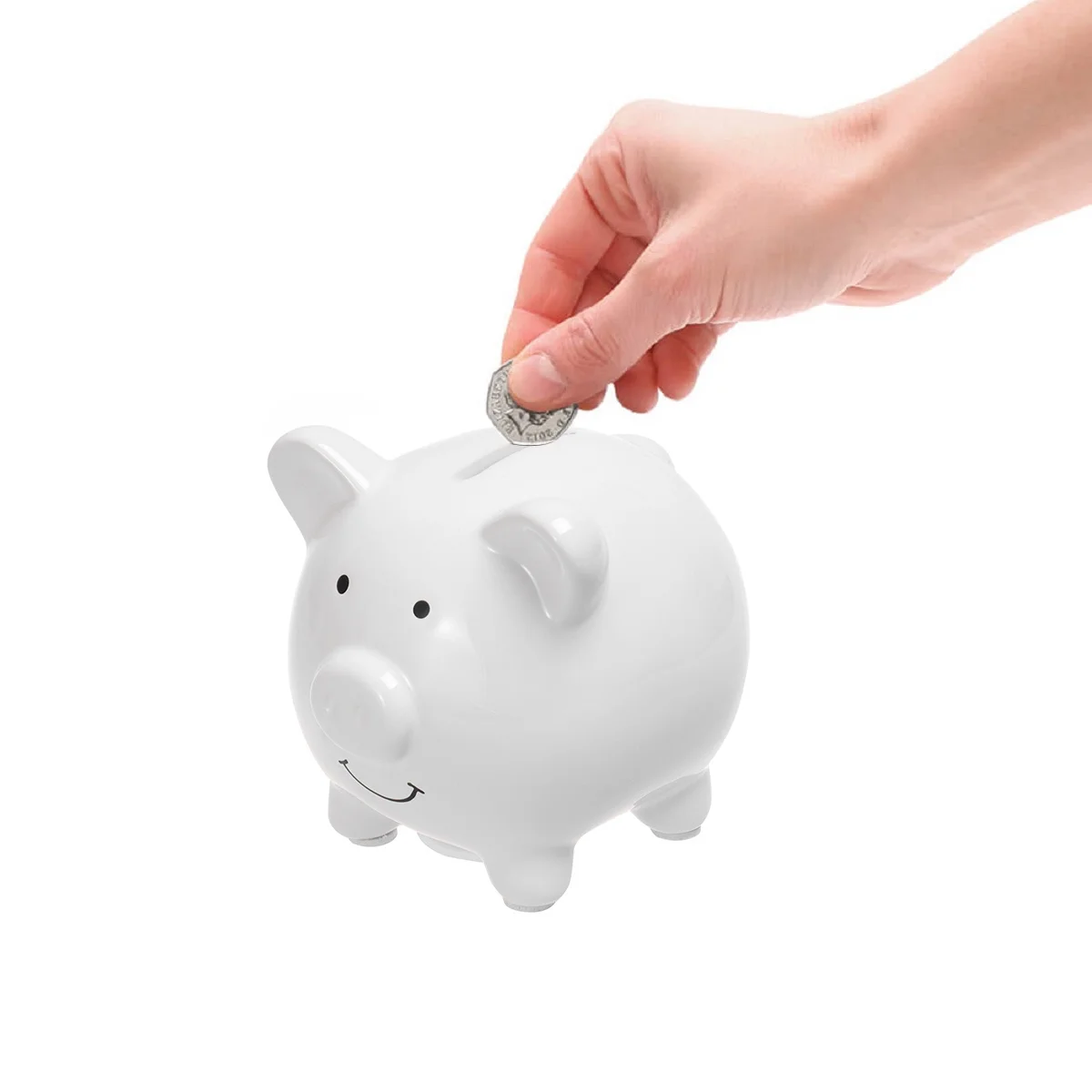 

Ceramic Money Saving Bank Piggy Coin Pot for Encourages Saving Habit Lovely Nursery Decor Sturdy Flat Base