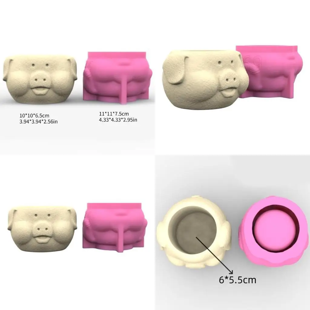 

P9FE Силиконовая литья плесень в форме свиньи ваза для проектирования ваз держателя ручки