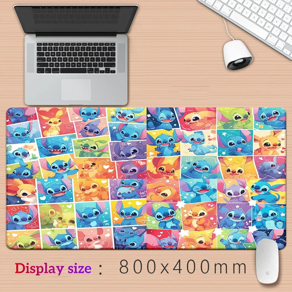 Lilo & Stitch Cartoon HD Printing Gaming Mousepad Computer Lock Edge Natural Rubber E-sports Desk Pad Large Mouse Pad