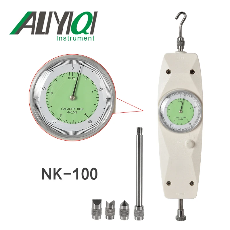 NK-100N 100N/10Kg Analog Force Gauge Dynamometer Push Pull Force Meter