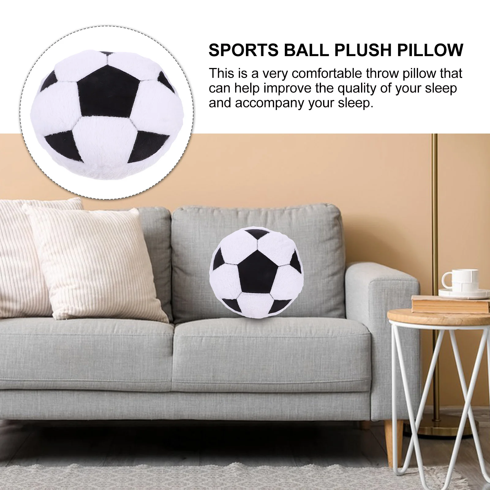 Football Pillow Model Toy Throw Pillows for Couch Stuffed Footballs Soft Plush Filling Soccer