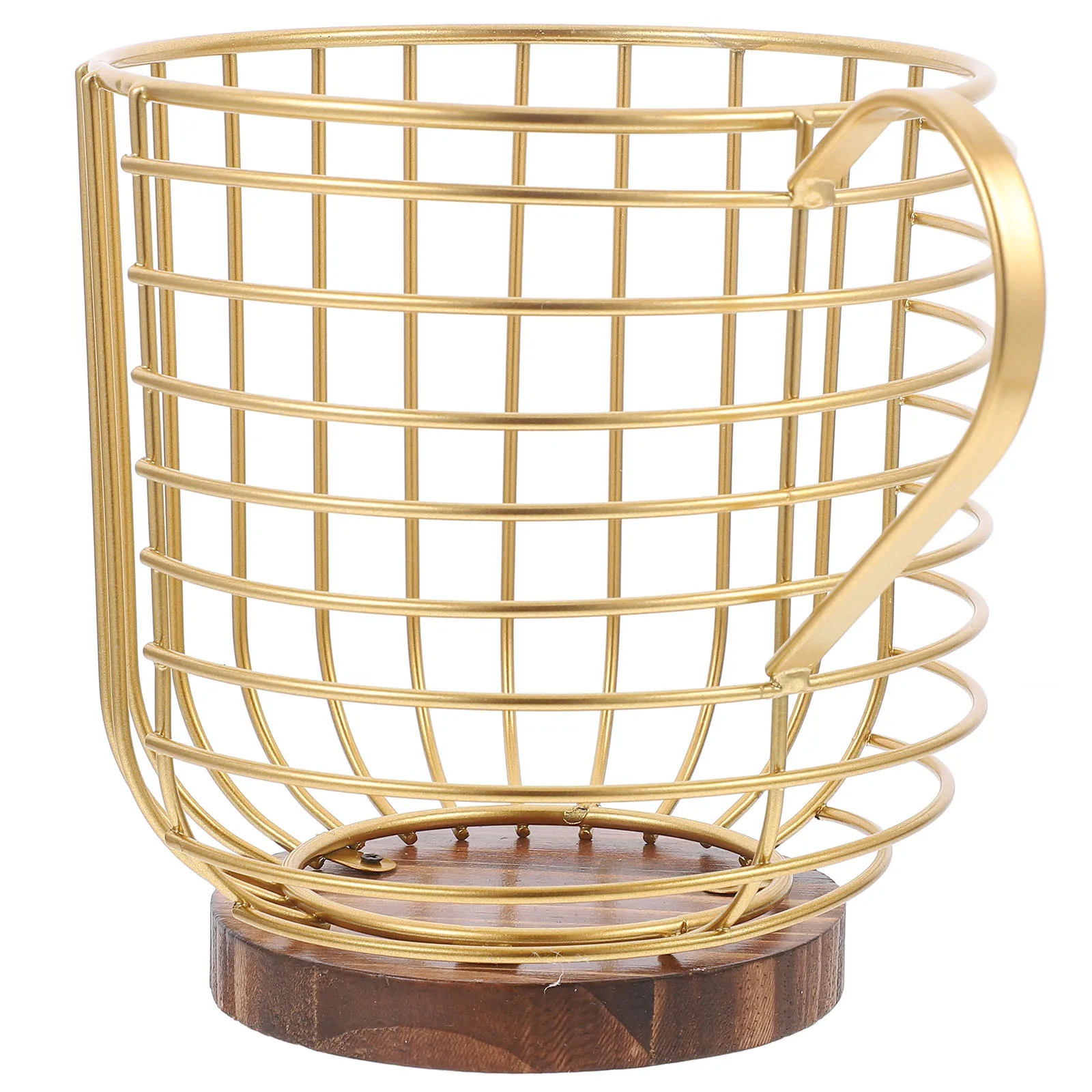 

Coffee Holder Storage Basket Home Coffee Shop Organizer Fruit Draining Rack Practical Iron Storage Container for Kitchen