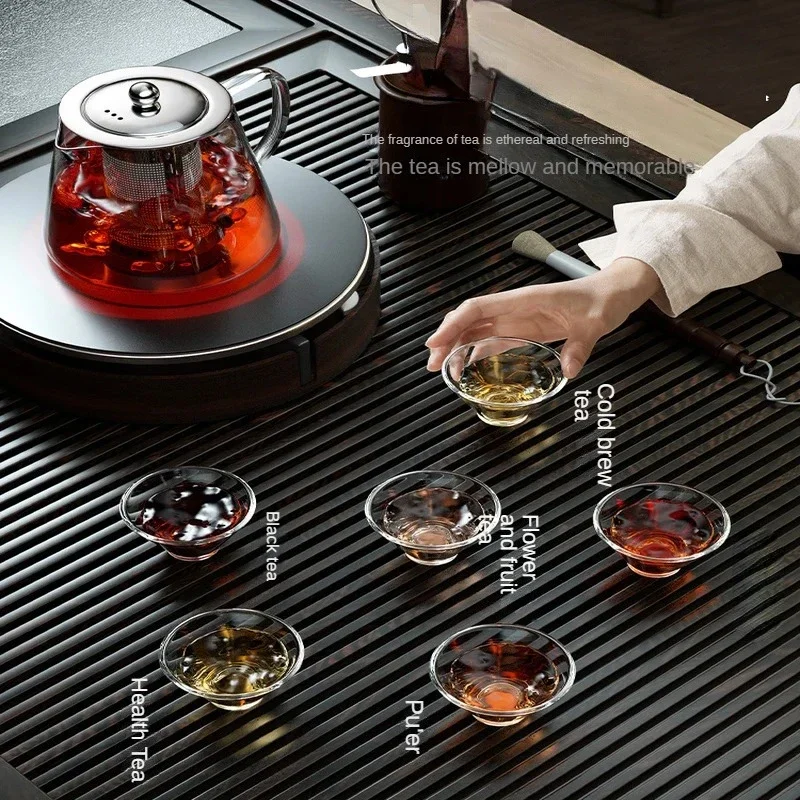 0: Heat Resistant Glass Teapot Stainless Steel Infuser for Kung Fu Tea Flower Kettle and Puer Oolong Pot Tea Brewing Pot