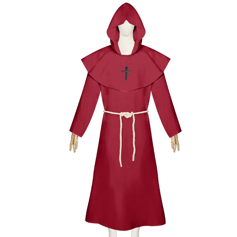 Wizard Cloak Original Church Medieval Renaissance Priest Monk Druid Cosplay Costume Halloween Party Robe Cloak Adult Men