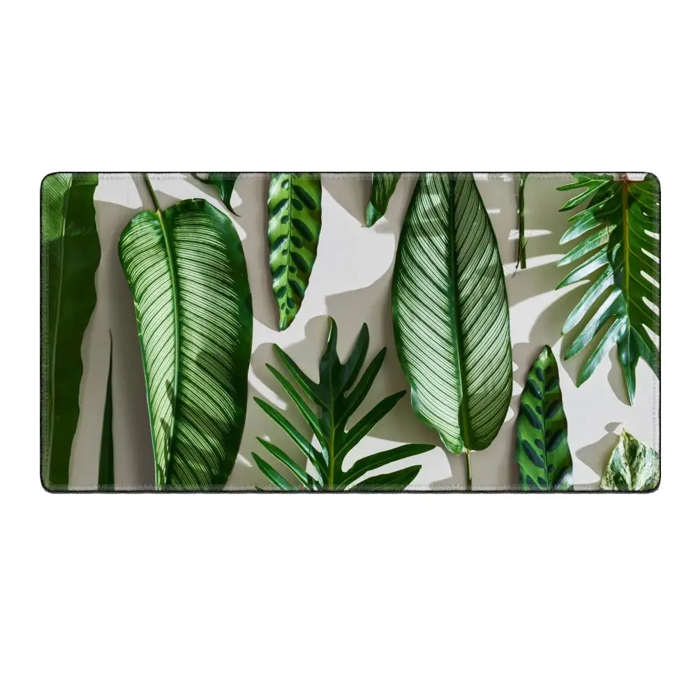 Tropical Plant Leaves Mousepad Large Gaming Mouse Pad LockEdge Thickened Computer Keyboard Table Desk Mat