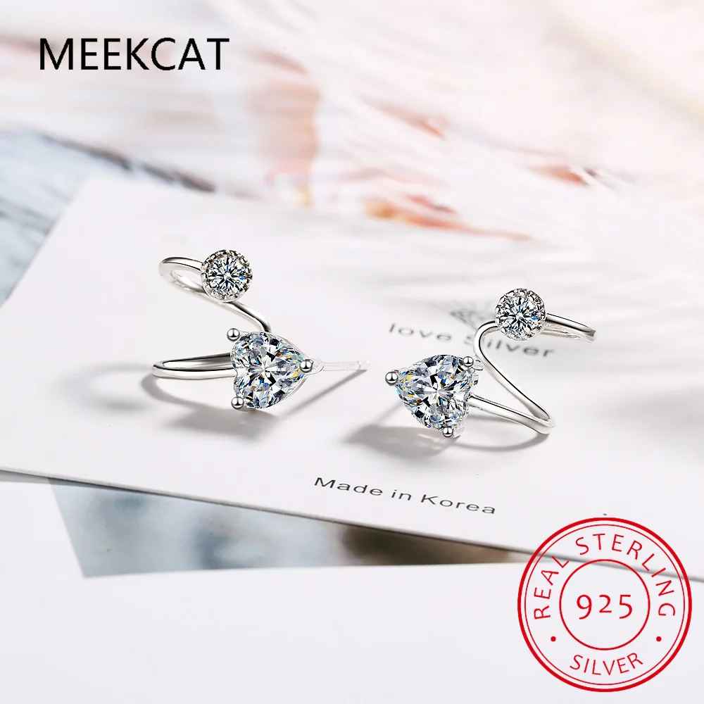 Cuff Earrings for Women 925 Sterling Silver 0.6cttw Pear Cut D Moissanite Ear Clips Earrings Accessories Fine Jewelry Gift