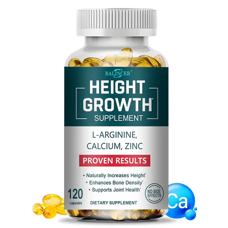 Height Growth Supplements, Calcium Vitamin D3 Zinc, Bone Strengthening, Natural Height Increase for Children Teens Adults
