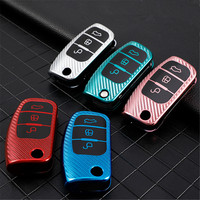 Carbon Fiber TPU Car Remote Key Cover Case for Ford Fiesta Focus 2 Ecosport Kuga Escape Falcon B-Max C-Max Eco Sport Galaxy