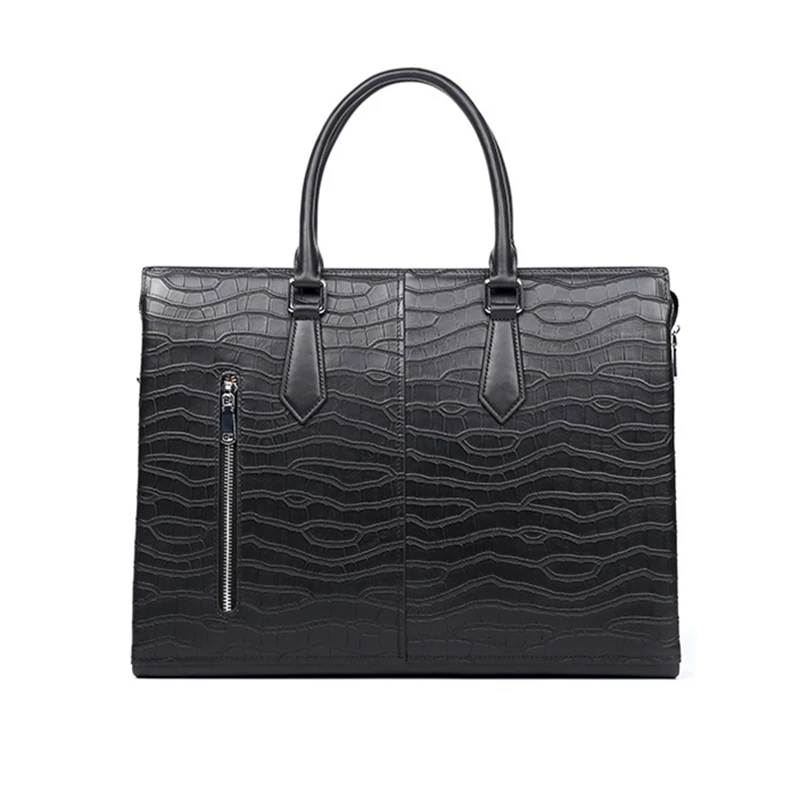 Executive Briefcase Cowhide หนังแท้ผู้ชาย Messenger กระเป๋าถือไหล่ Portfolio กระเป๋าเดินทางแล็ปท็อปกระเป๋า