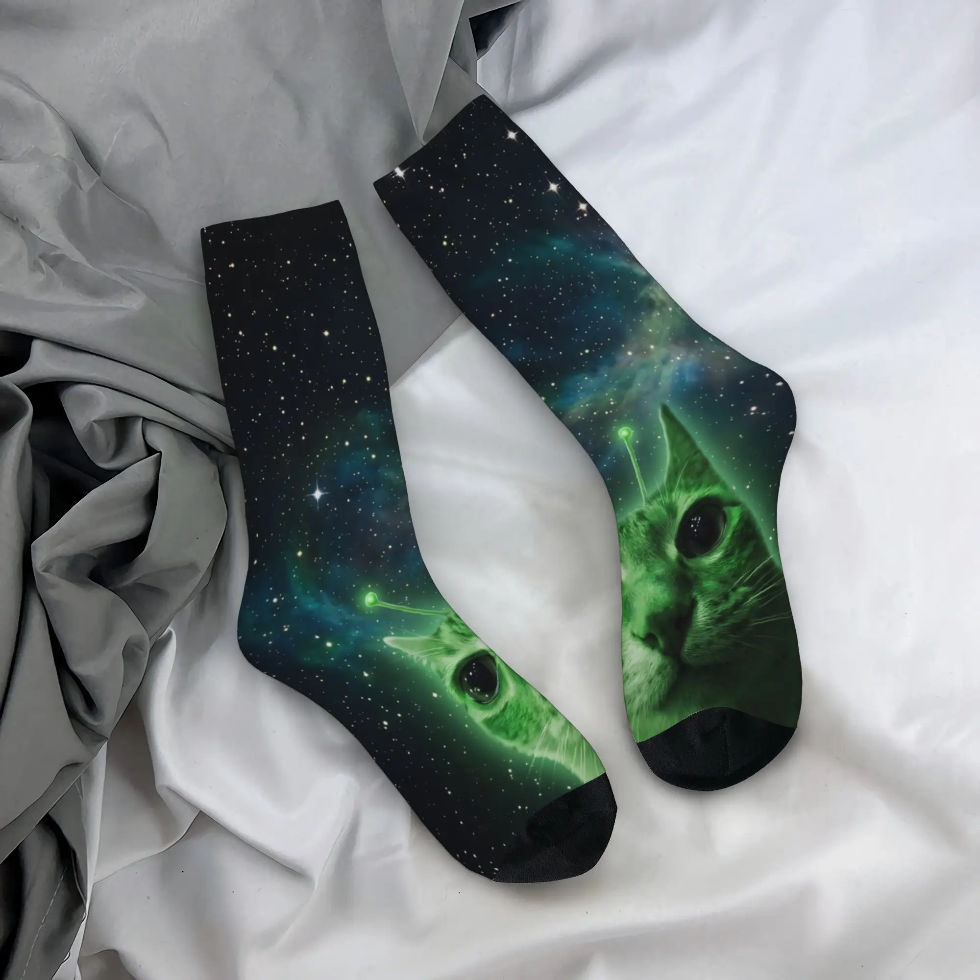 Alien Cat cats Socks Merch For Men Women  Cozy Socks Soft Birthday Present