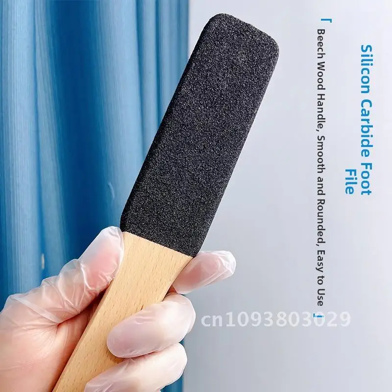 Raschietto per piedi in legno di faggio per la rimozione della pelle morta e dei calli Strumento per pedicure domestica Pietra per molatura del tallone di forma ovale di grandi dimensioni