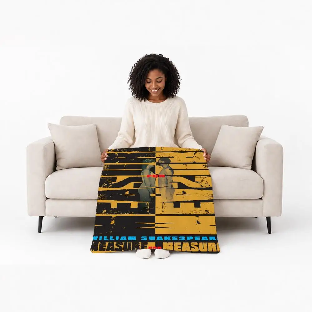 Classic Play Measure for Measure Throw Custom Printed Flannel Fleece Blanket for Sofa Bed Office Travel & Camping