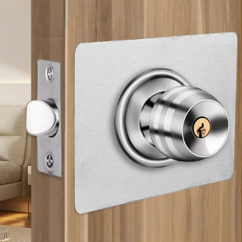 Kenop pintu pelat perbaikan kunci bundar baja tahan karat pelat perbaikan kunci bola pelat dudukan Aksesori engsel perangkat keras