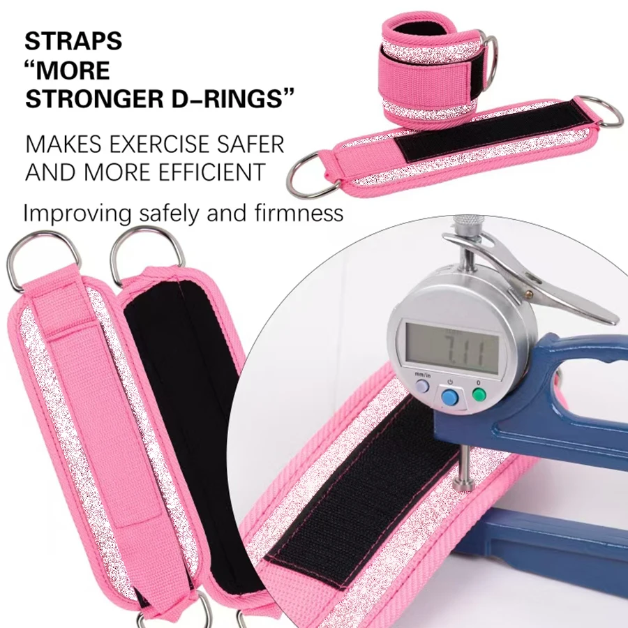 Fitness fluorescence Sports Straps Adjustable D-Ring Support Cuffs Ankle Pulley With Buckle Guard Leg Strength Safety Abductors