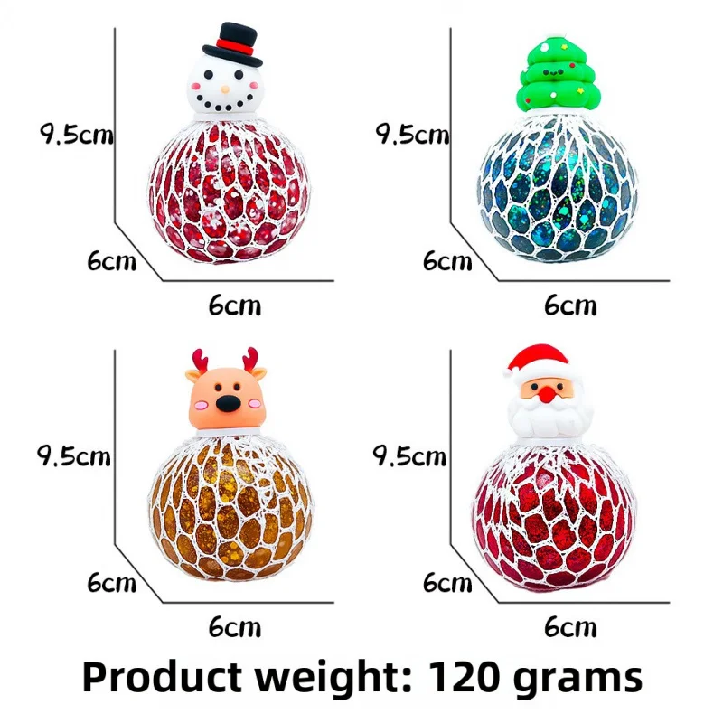 Creative Christmas Grape Ball Vent Decompression Toy Squeezing Toy Whole Set Decompression Burst Beads Grape Ball Vent Ball