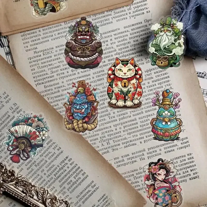 50 قطعة من ملصقات الوشم اليابانية الشفافة ملصقات وشم كلاسيكية للفتيات الإبداعية لسكرابوكينغ والأمتعة والهاتف والجيتار لعبة ذاتية الصنع