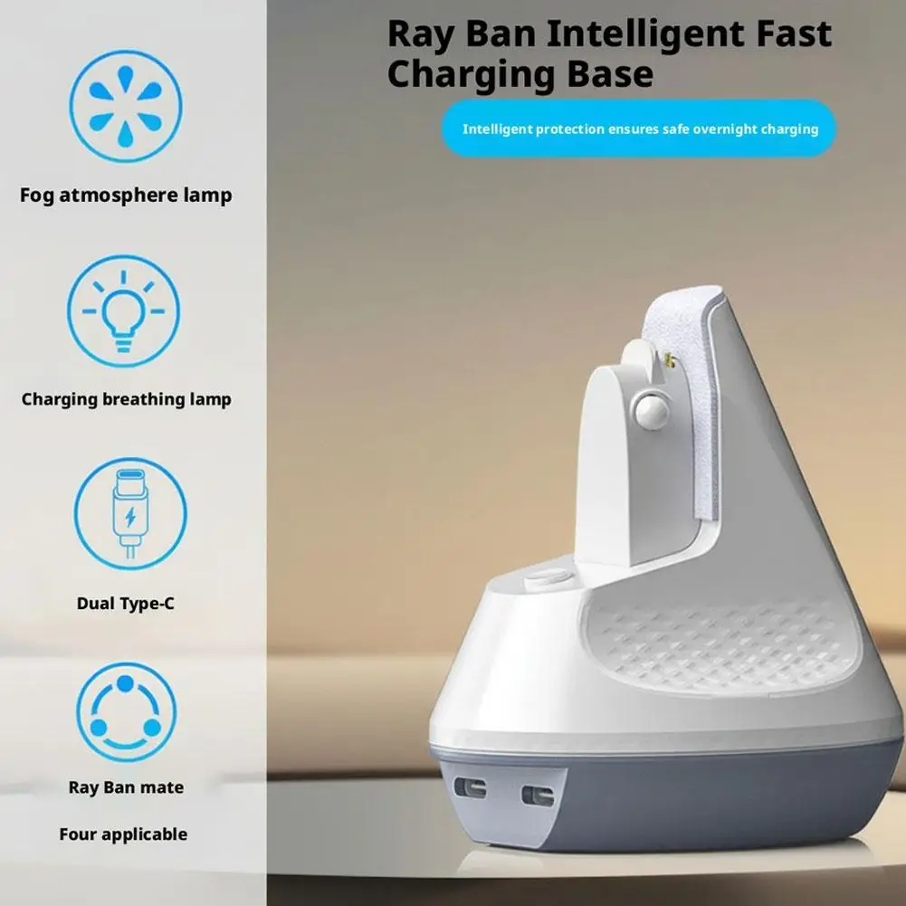 Trinkbare Reiseladestation für Meta Smart Glasses AI-Brille, schnelles Aufladen, Mini-Anti-Rutsch-tragbare Ladestation mit Typ C