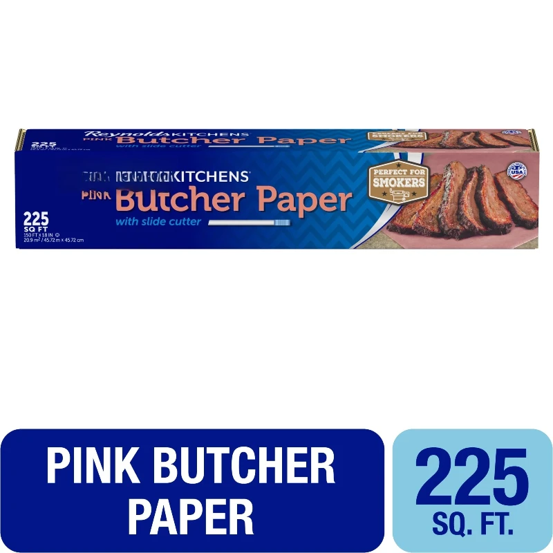 

Kitchens Butcher Paper for Smoking Meat with Slide Cutter, Pink, 255 square feet