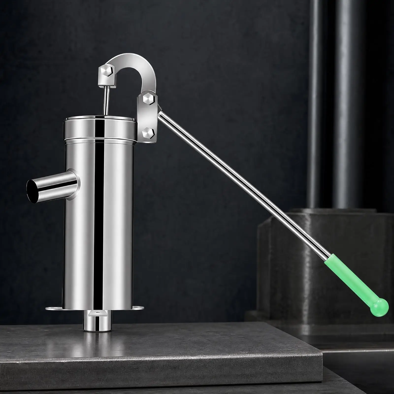 Manual Water Pump Stainless Steel Hand Operated Well Pump with Side Outlet for Outdoor Home Garden Reliable Use