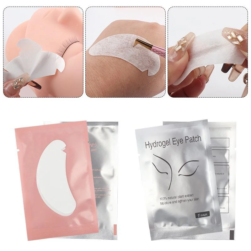 50 pares de remendos de cílios de cabeça de raposa em forma de v gel de hidrogel sob remendos de olho extensão de cílios sob gel almofadas de olhos ferramentas de maquiagem