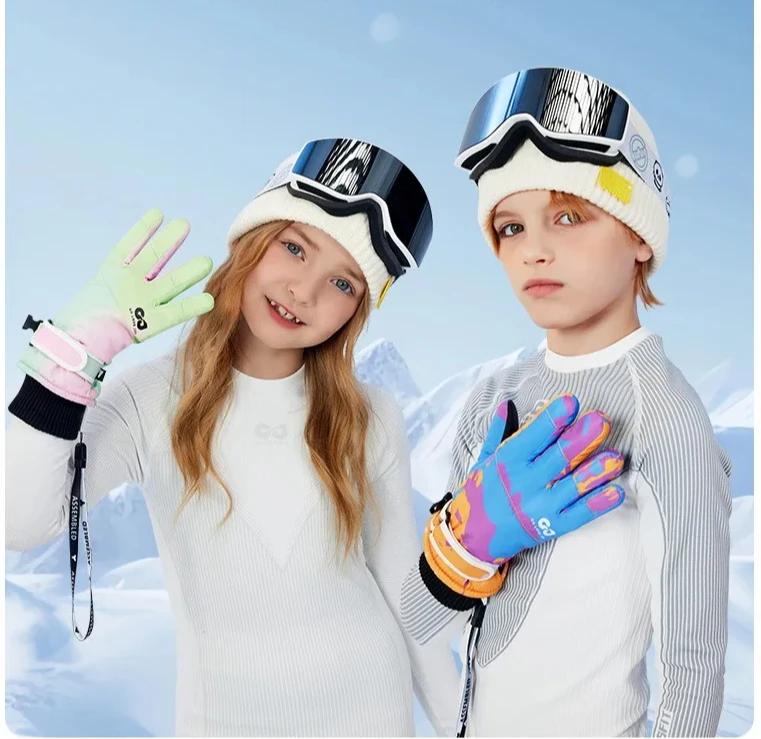 

Waterproof Insulated Kids Ski Gloves, Winter Snow Gloves for Boys & Girls, Children's Waterproof Snowboard Mittens with Grip