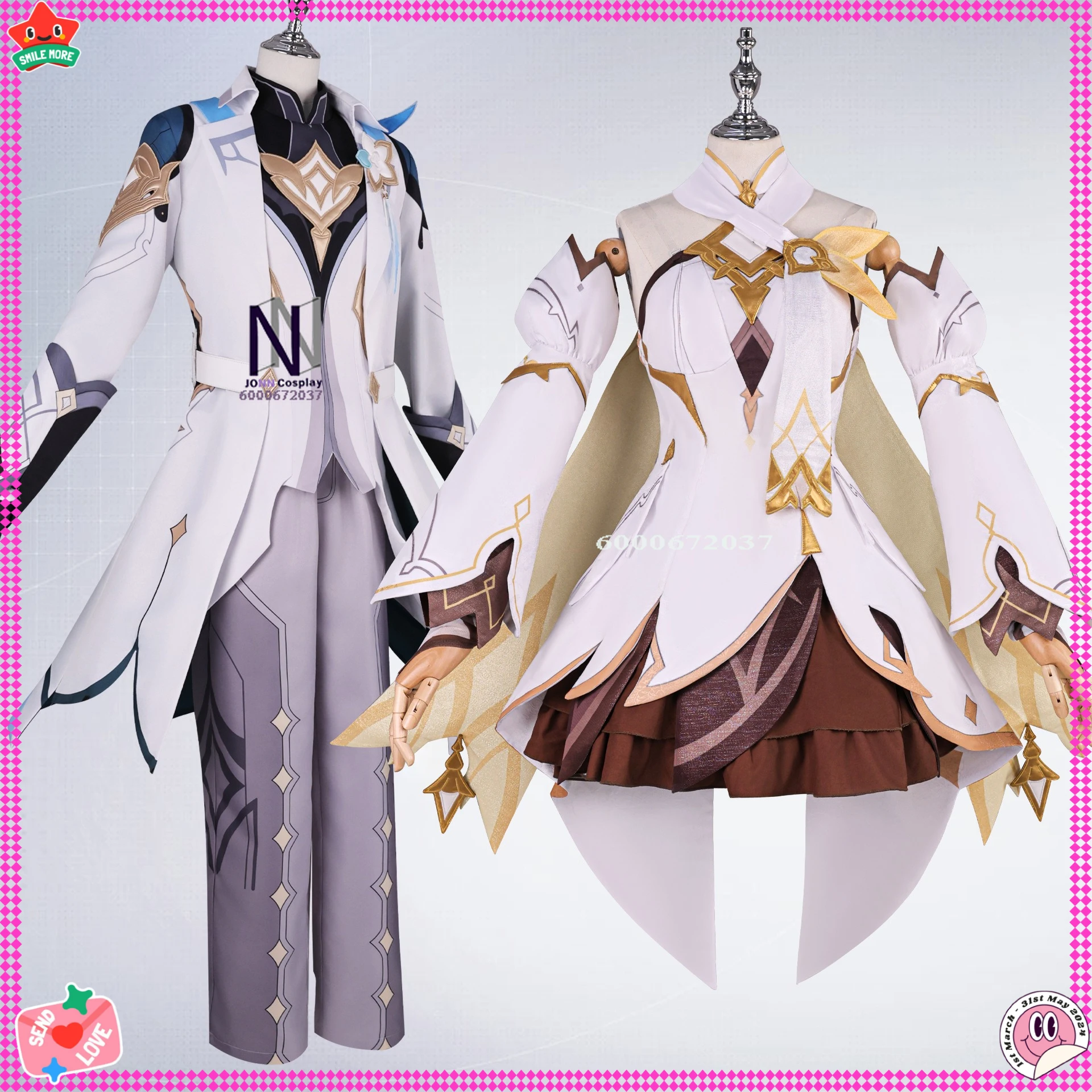 

Popular Game Genshin Impact Cosplay Costume Anime Lumine and Aether Role Playing New Uniform Outfit for Men Women Adult ComicCon