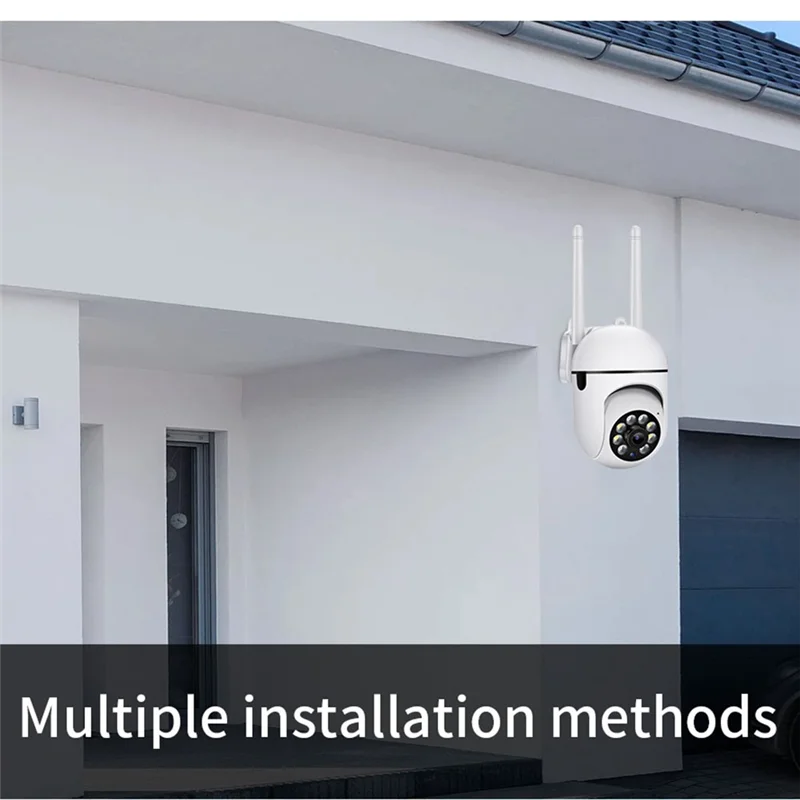 Kamera Keamanan Luar Ruangan BVBV, Kamera WiFi 2.4GHz untuk Keamanan Rumah, Kamera Pengawasan Kubah 1080P 360 °   Tampilan, Audio 2 Arah