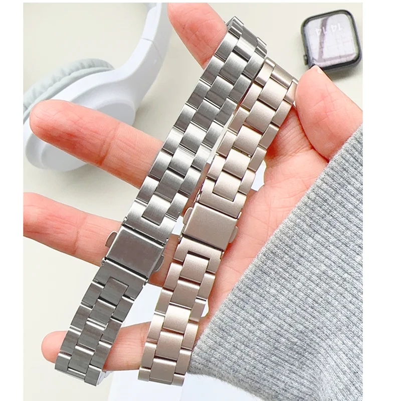 Stainless Steel Strap For Apple Watch Band 45mm Ultra2 49mm 41-40mm-42mm-46mm 44 mm Slim Metal Bracelet Series 10 9 8 7 6 5 4 SE