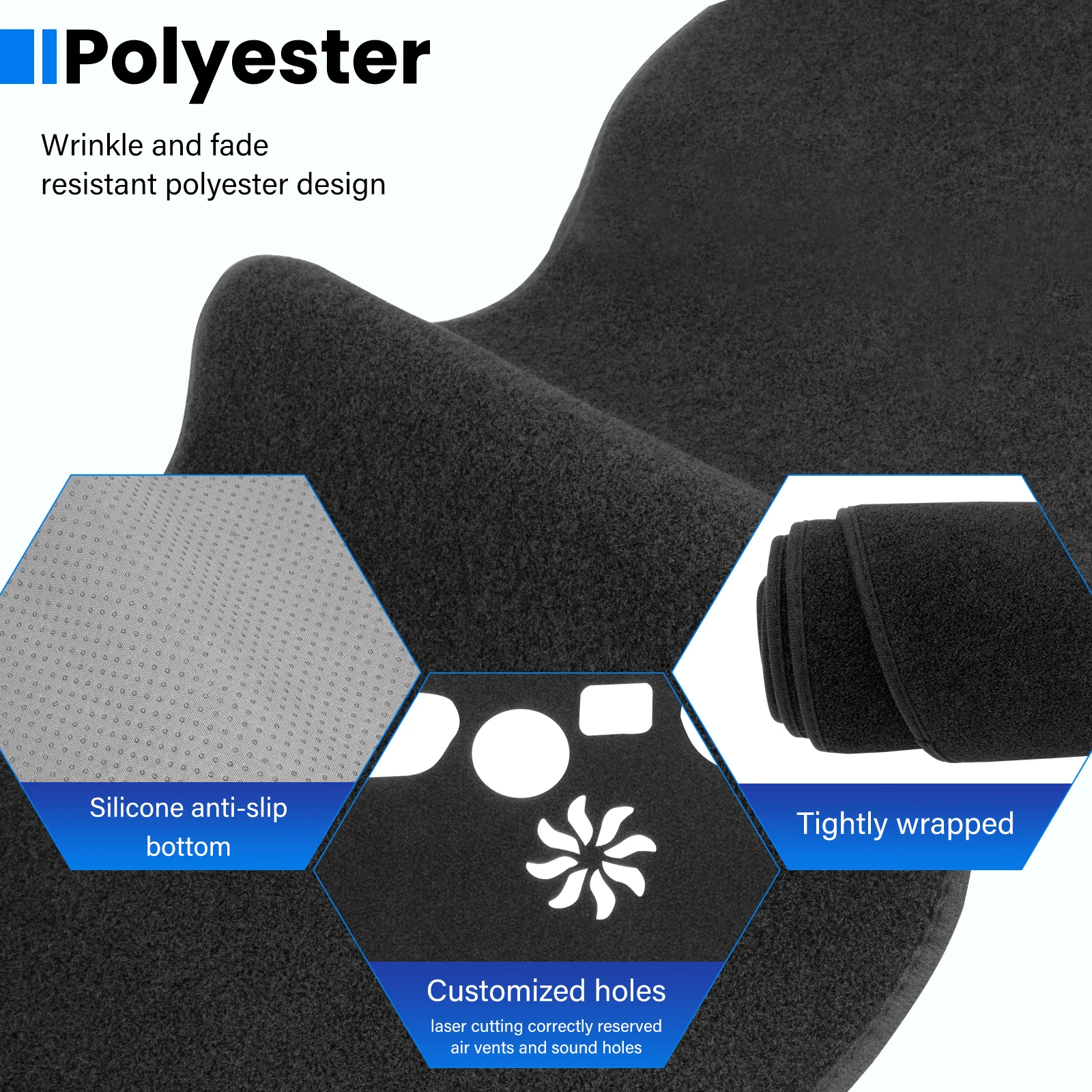 Dashboard Cover Mat for Ford Ranger 2024 2025 Accessories Dash Cover Dash Mat Sunshade Glare UV Rays Non-Slip Protector Interior