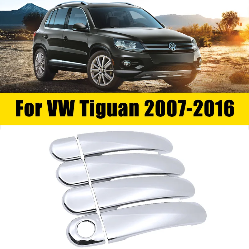 

Door Handle Cover Chrome For For Volkswagen VW Tiguan 5N 2007-2016 2008 Luxurious Anti-scratch Car Door Trim ABS Car Accessories