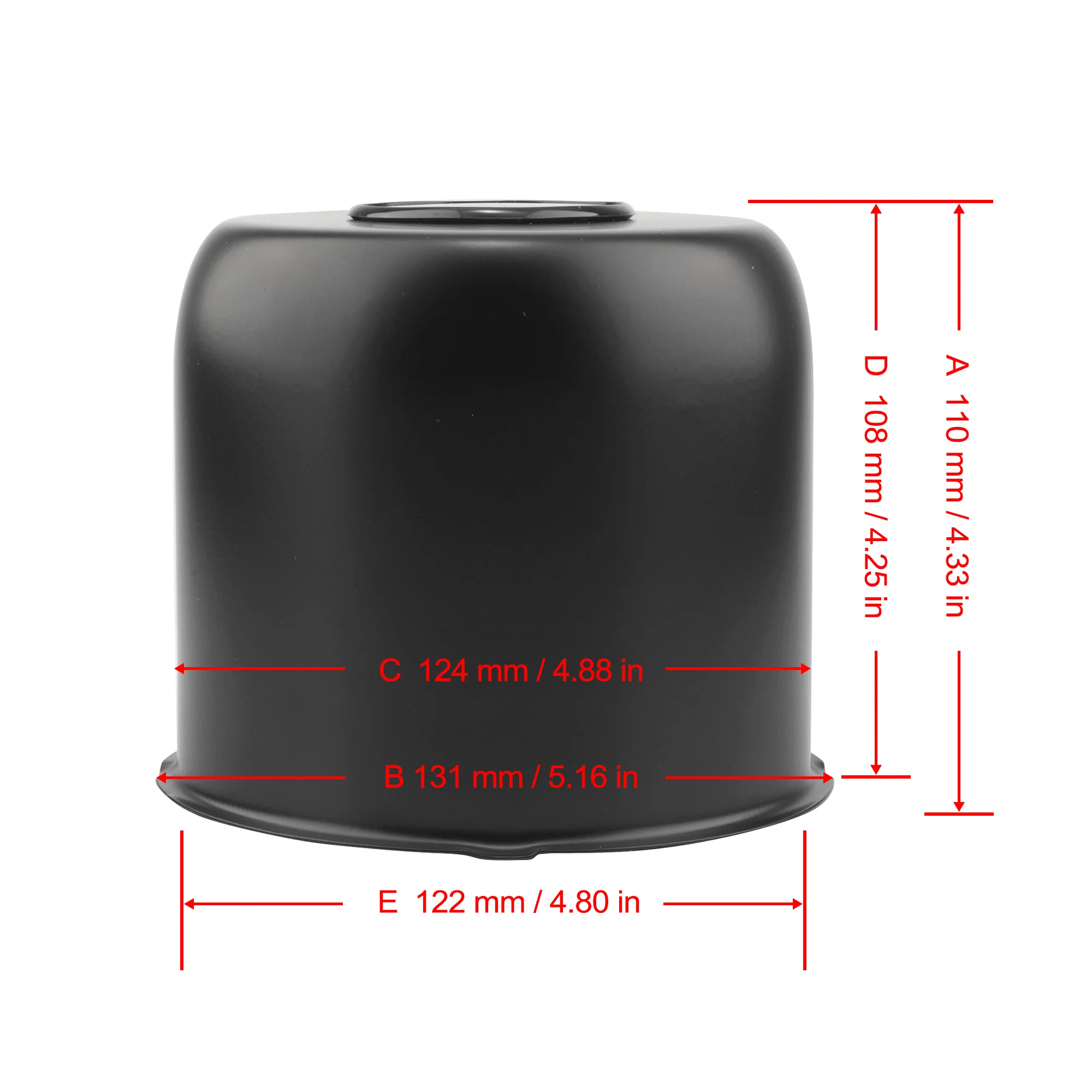 CF Performance 2 Stück/4 Stück 124mm Nabenkappen aus Mattschwarz lackiertem Carbon für Anhängerräder 4.88 Geschlossene Durchsteck-Nabenkappen – Detail 5