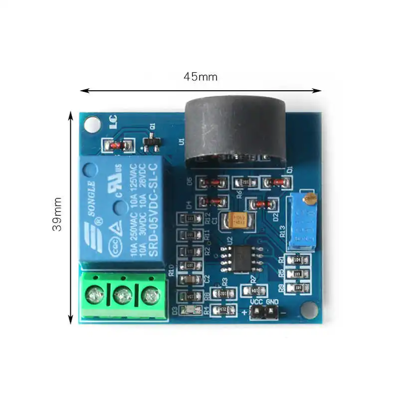 Módulo sensor de proteção contra sobrecorrente 5A 5V relé sensor de detecção de corrente CA