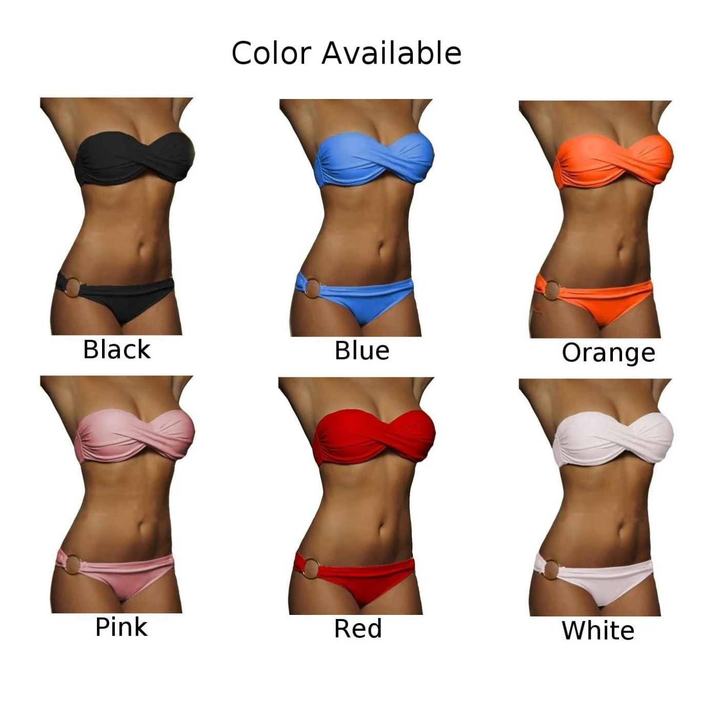 Accessories Fashion New Swimwear Womens Bikini Set Breathable Hot Beach Panties Regular Sexy Sleeveless Strapless