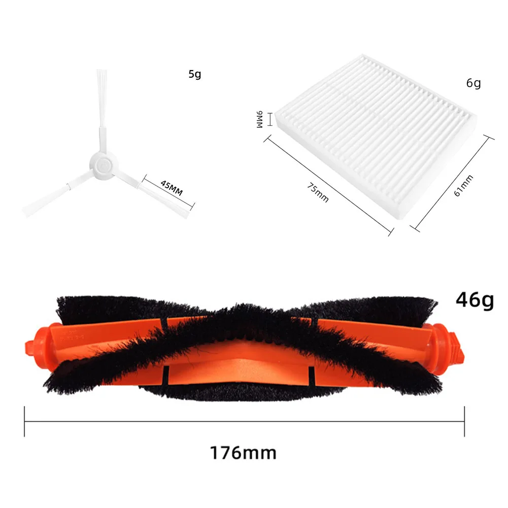 Robot Vacuum Cleaner Side Brush For Xiao E10 E12 B112 Sweeping Robot Main Brush Side Brush Mop Cloth Filter