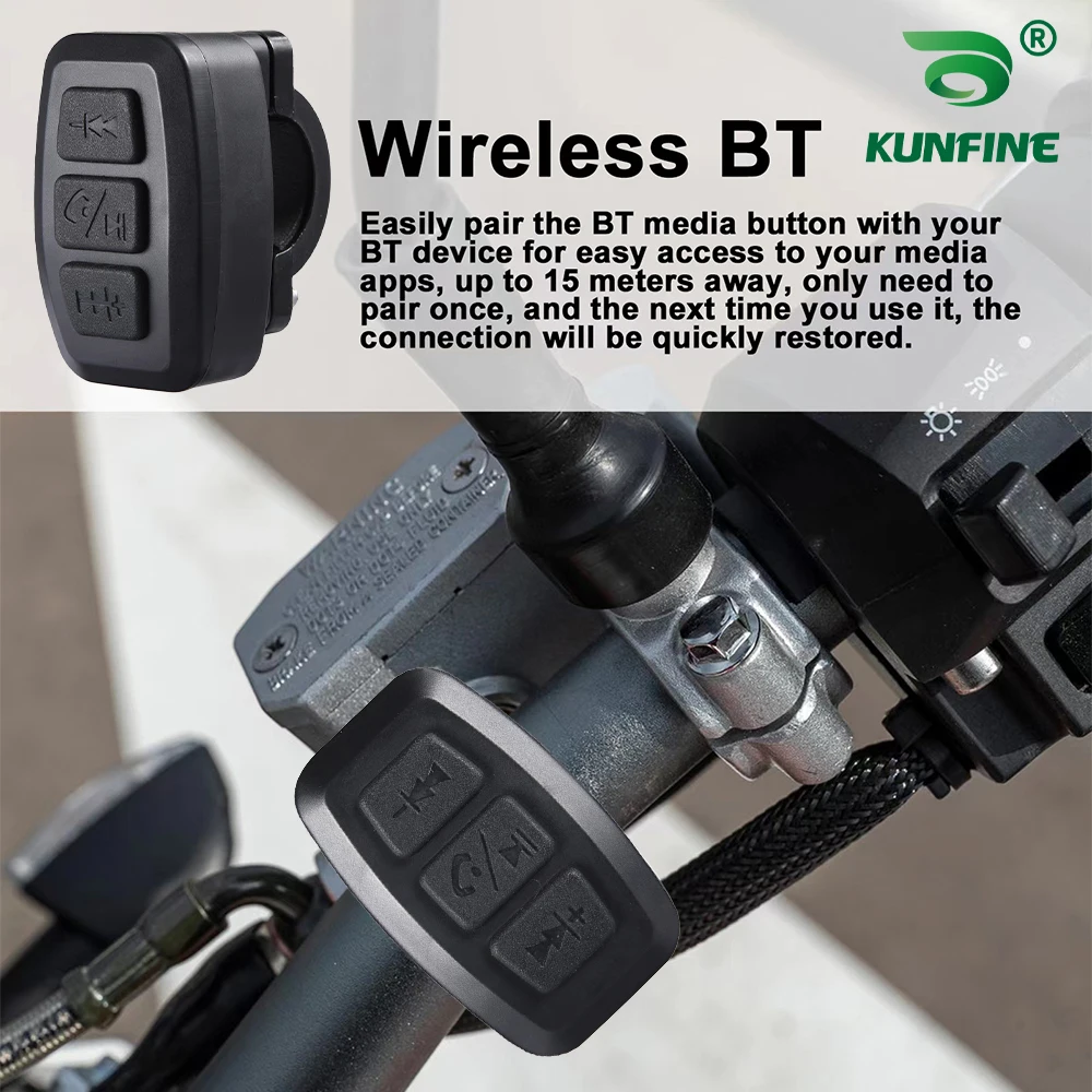 Car Wireless BT Button Remote Controller Auto Universal Motorcycle Handlebar Smart Button For Phone Answer Calls & Control Music
