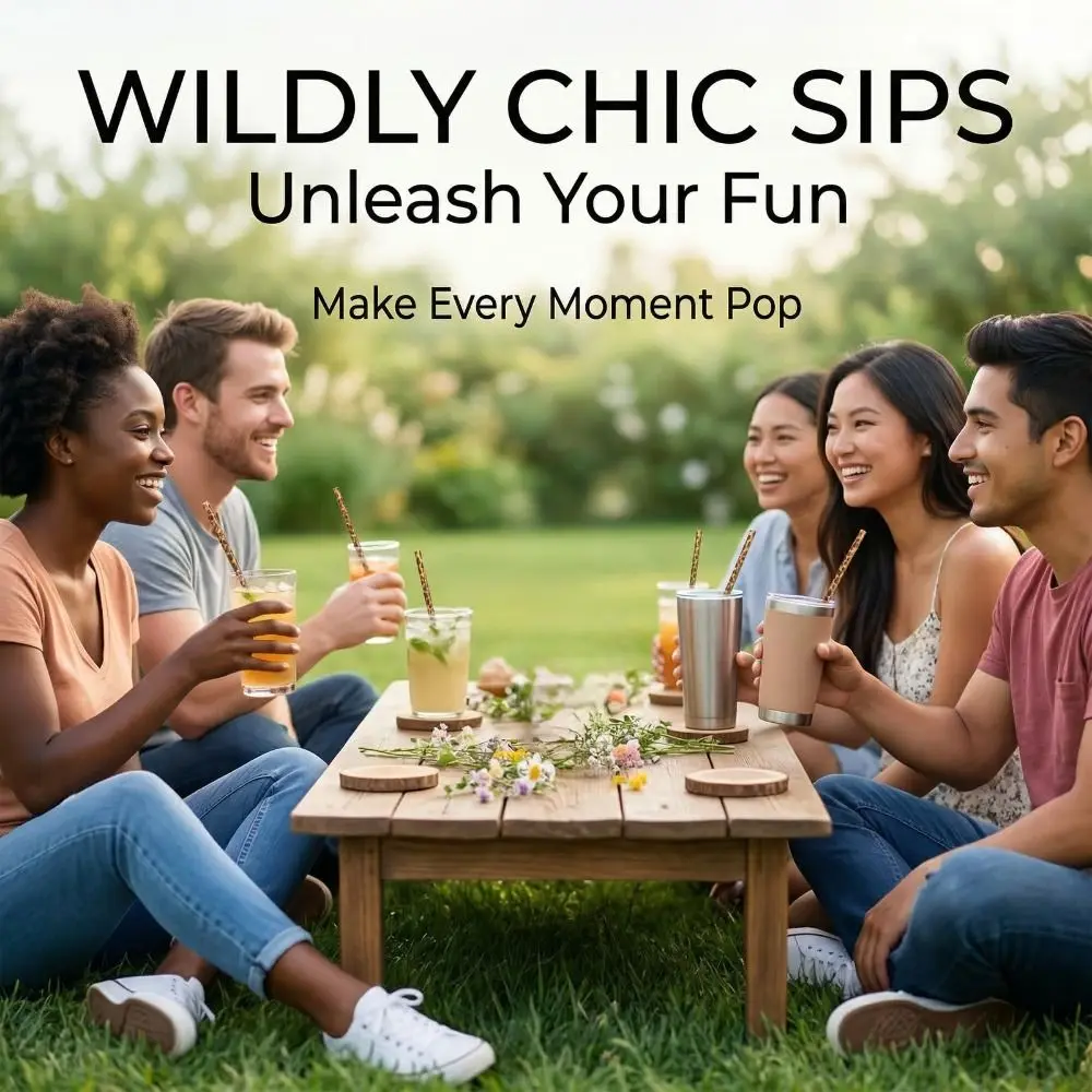 Trendy Leopard Print Drinking Straws Eco-Friendly Durable Animal Print Straws Reusable Plastic Drinking Straws Restaurants