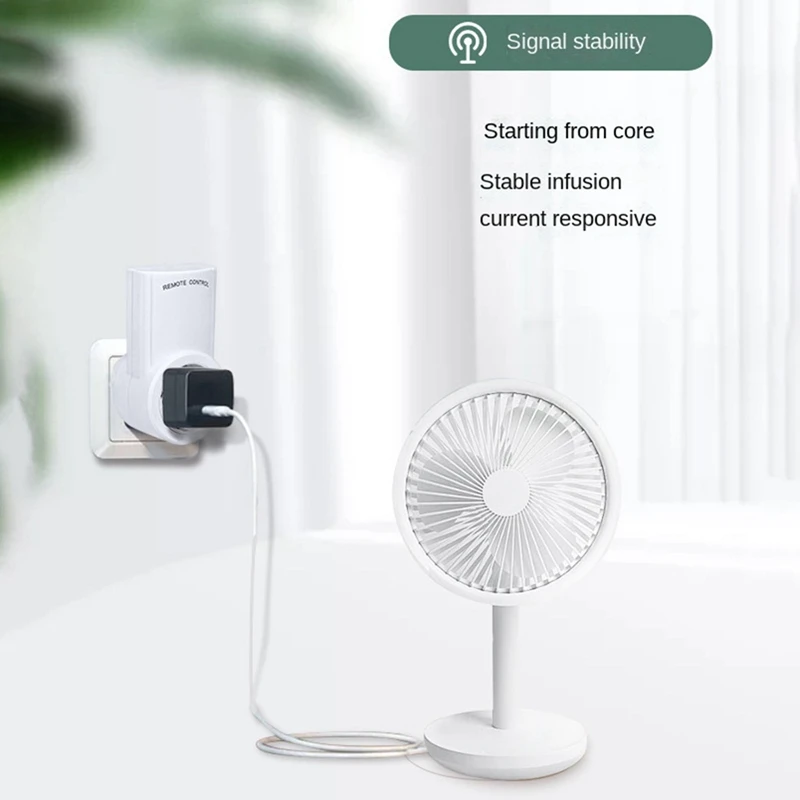 2 Pcs Wireless Remote Control Smart Electrical Outlet Switch Set For Lights Fans Small Appliance Long Range