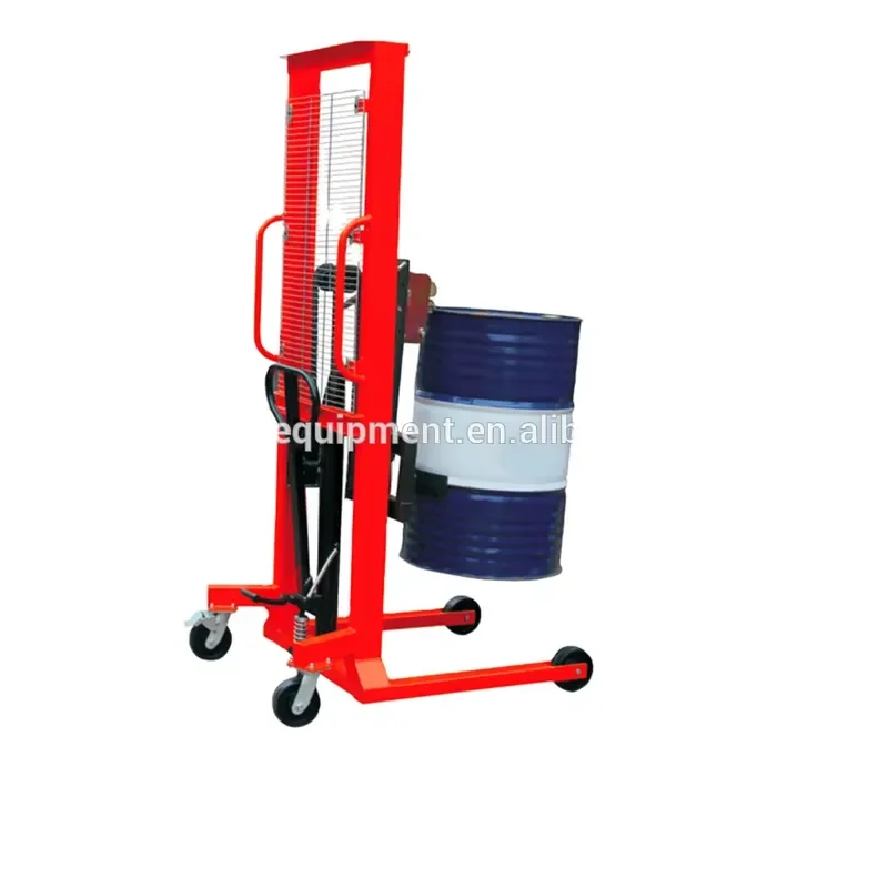 400kg Small Lifting Equipment Hydraulic Manual Oil Drum Lifter Stacker