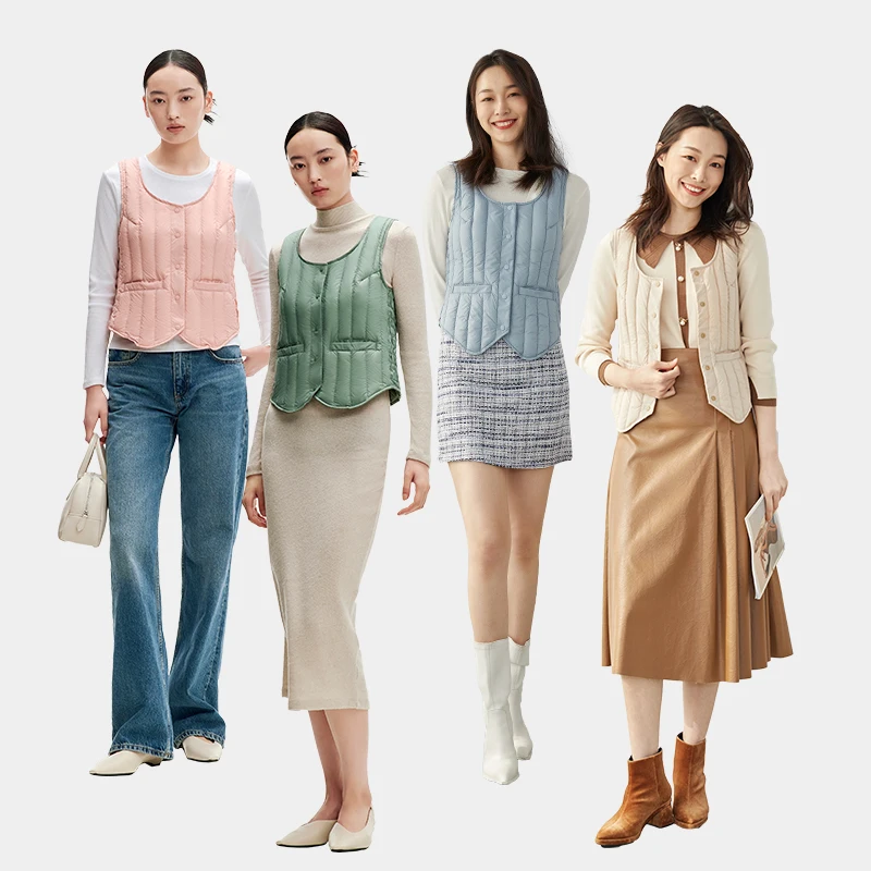 Chericom Damen-Daunenjacke, Knopfverschluss, Steppmuster, 2025, Winter, vielseitig, warm, Lagenstück, leichte Mäntel, Y289900N