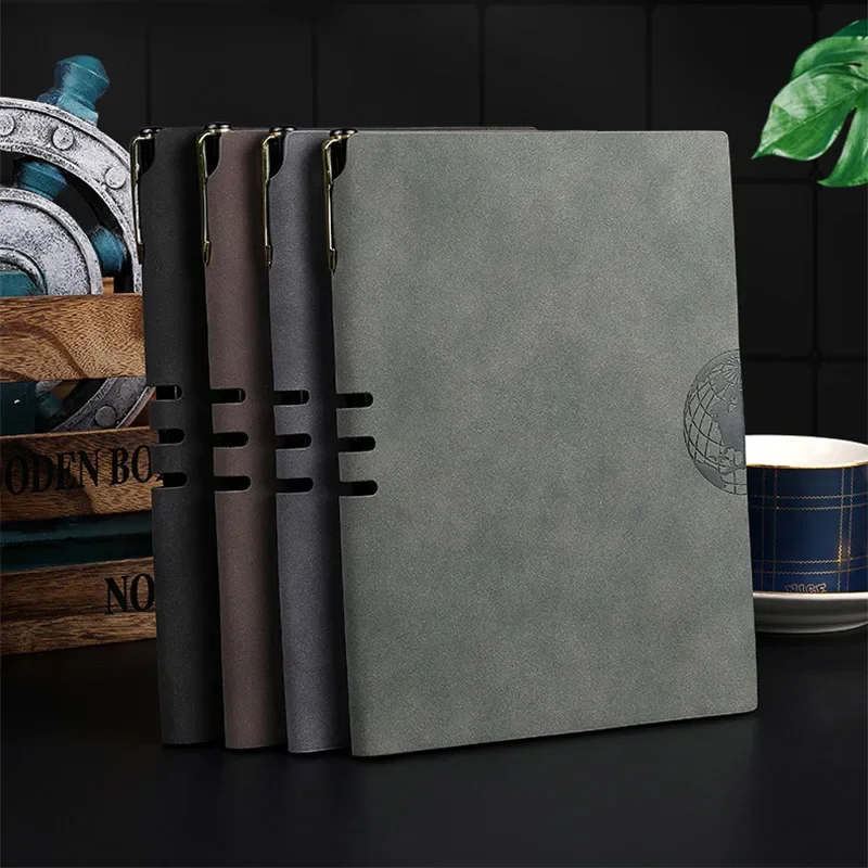 couro capa dura notebook agenda organizer material escolar escritorio a5 notepad diario business journal planner pu 01