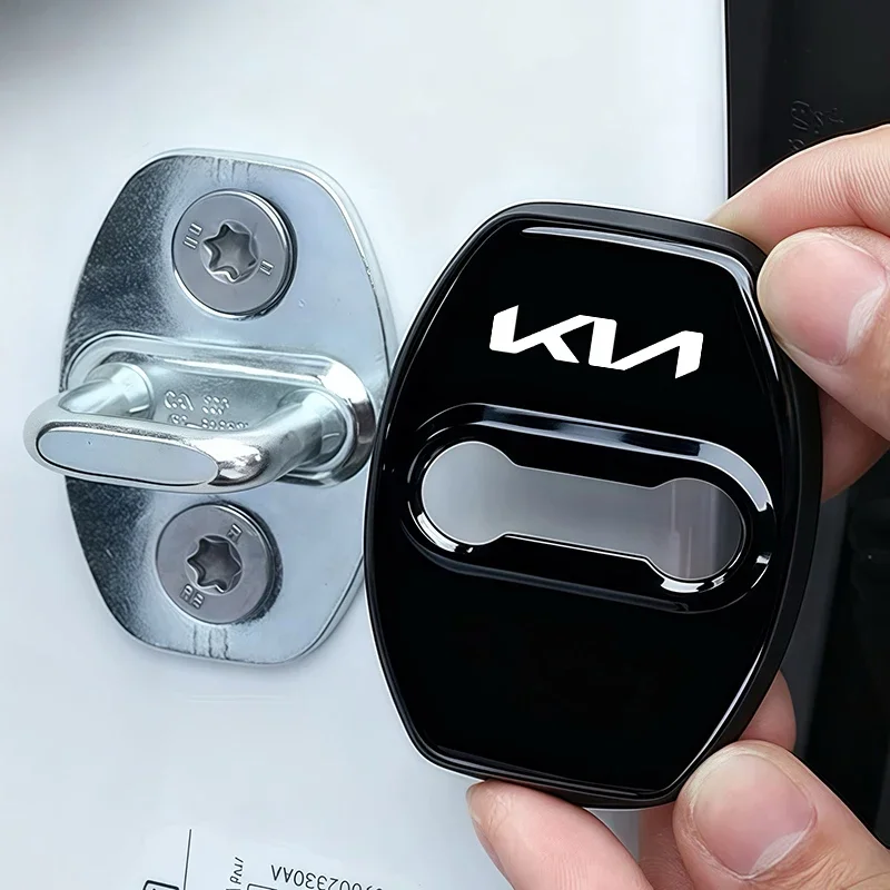 4 قطعة لكيا سبورتاج Seltos Ceed سورينتو كرنفال ريو بوريغو نيرو K9 المعادن قفل باب السيارة غطاء واقية مشبك غطاء ملصق