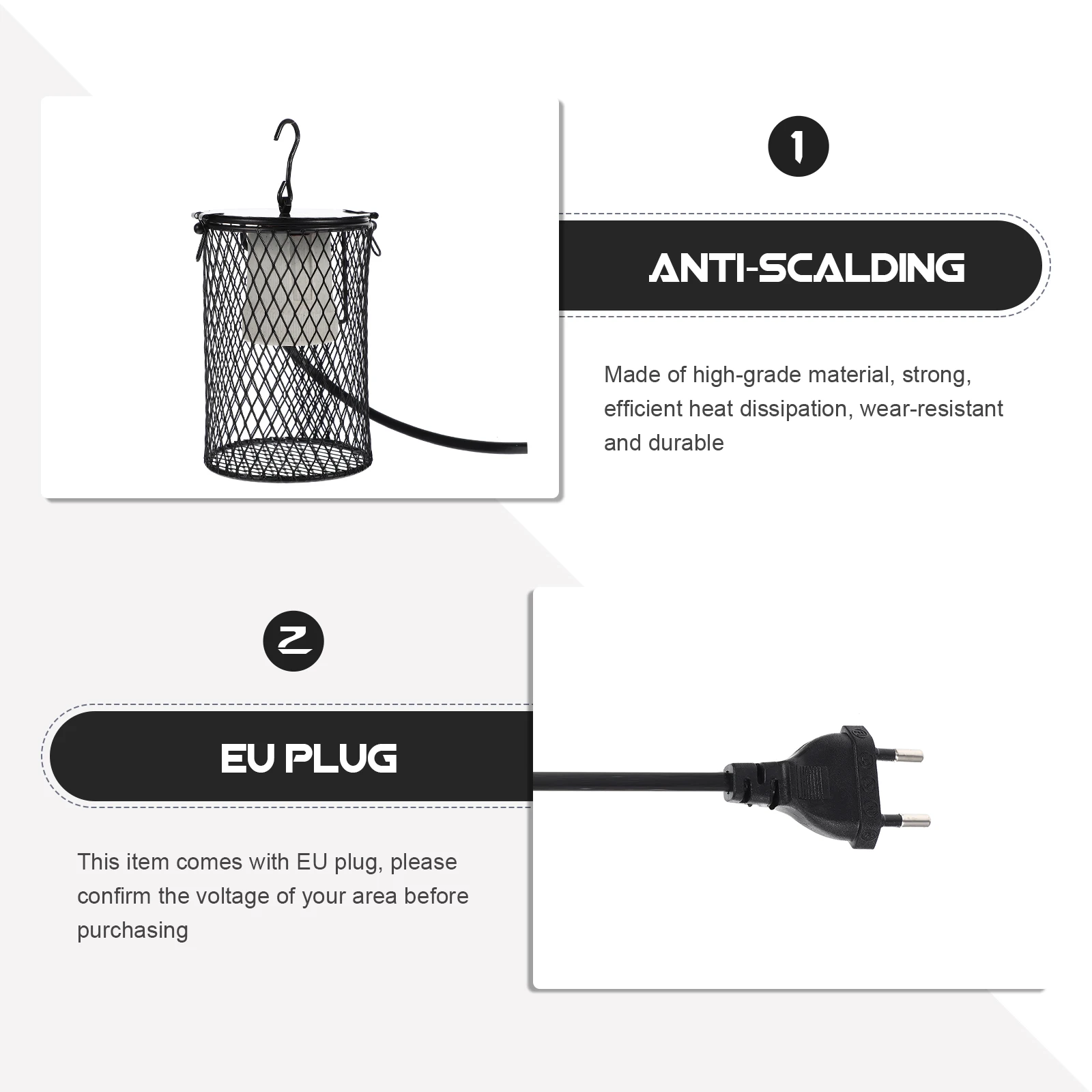 

Reptile Habitat Light Shade Cage Cover Heat Lamp Protector High-grade Material Durable Efficient Heat Dissipation Pet Climbing