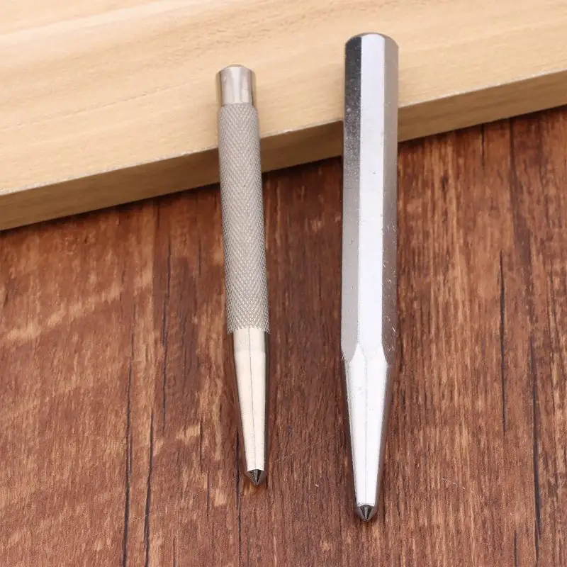 High Hardness Metal Center Punch with Non-Slip Grip, Tapered Tip Locator Marking Tool for Drilling & Machining