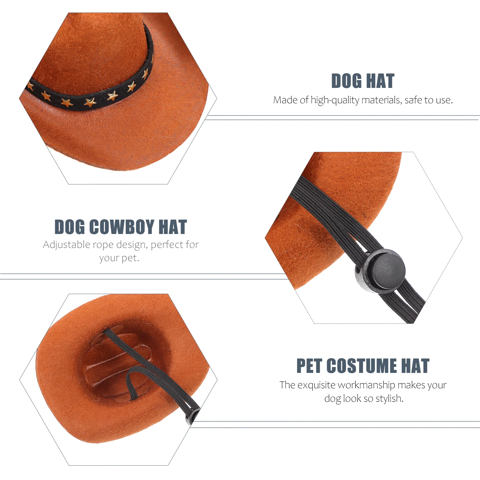 

Cowboy Hat Non-woven Cloth Caps Decorate Pet Birthday for Dogs Party Headwear