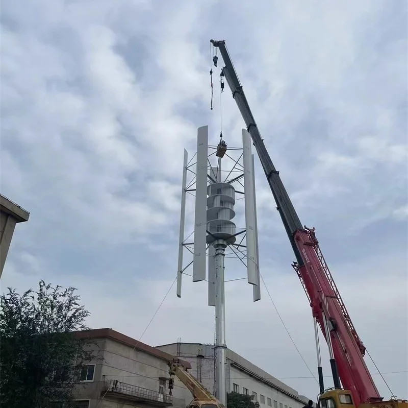 New Design Solar Hybrid 200kw 400v Vertical Axis Wind Turbine Generator System Kits