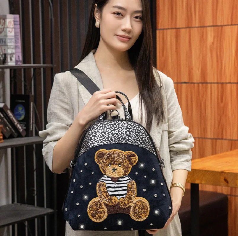 Korean New Fashion Luxury High Quality Soft Leather Travel Backpacks Women's Large Capacity Shoulder Bags Totes Crossbody Bag