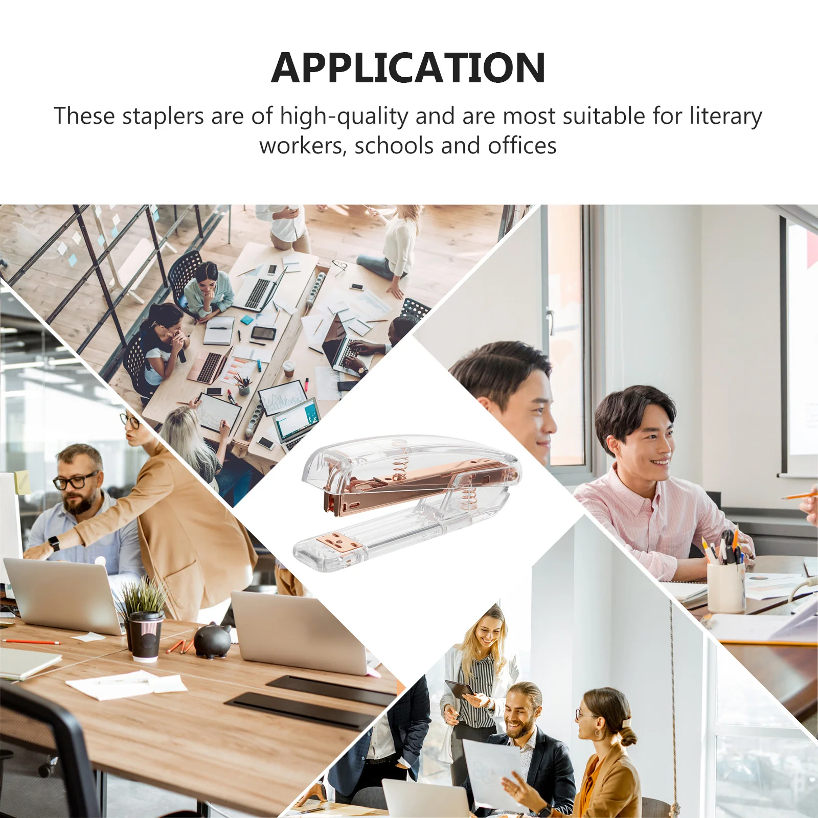 

1Pcs Simple Stapler Transparent Design Plastic Binding Machine Efficient Stapling Tool School Student Stationery Gift