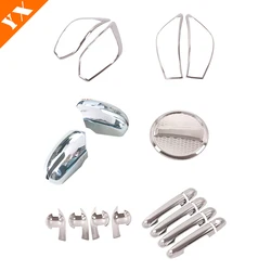 Full Set Chrome Accessories For KIA Soluto Pegas 2020-2023 Car Headlight Tail Light Front Rear Fog Light Auto Door Handle Cover